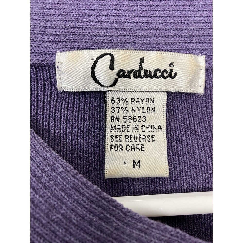Carducci Womens Purple Flower Beaded Sweater Size M - Picture 2 of 8